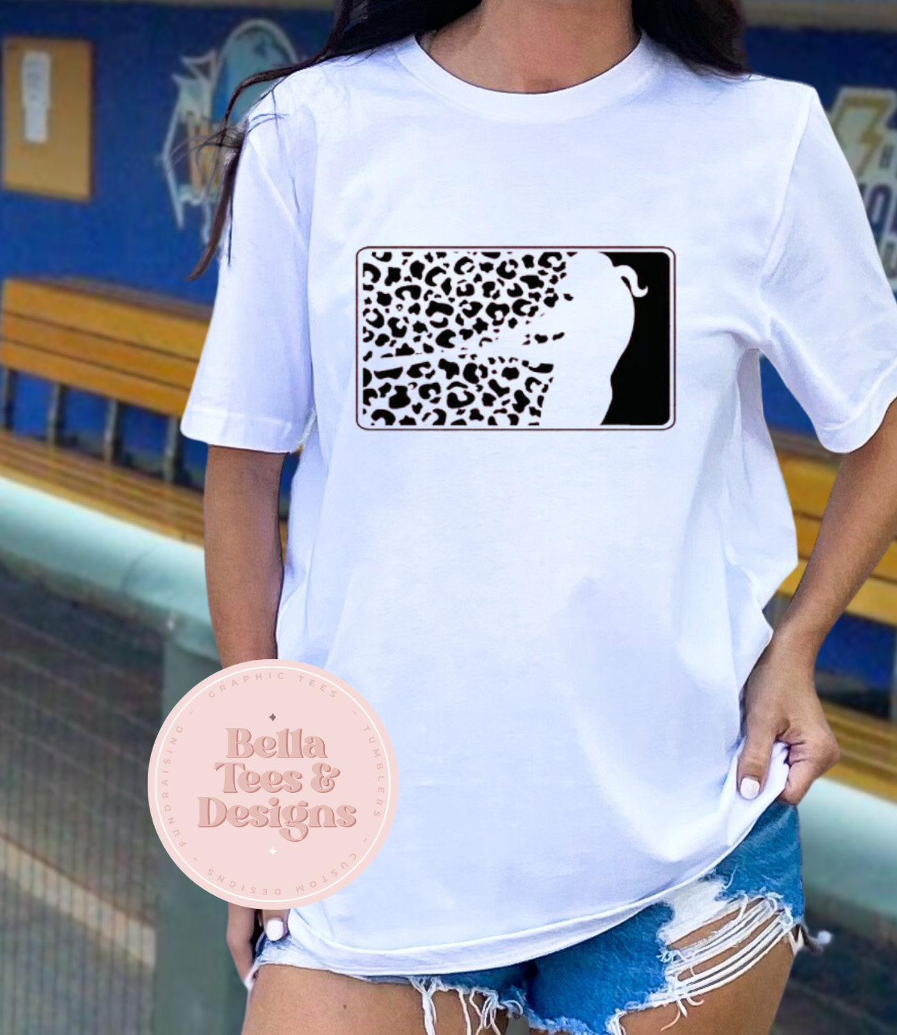 Softball Leopard Silhouette Tee
