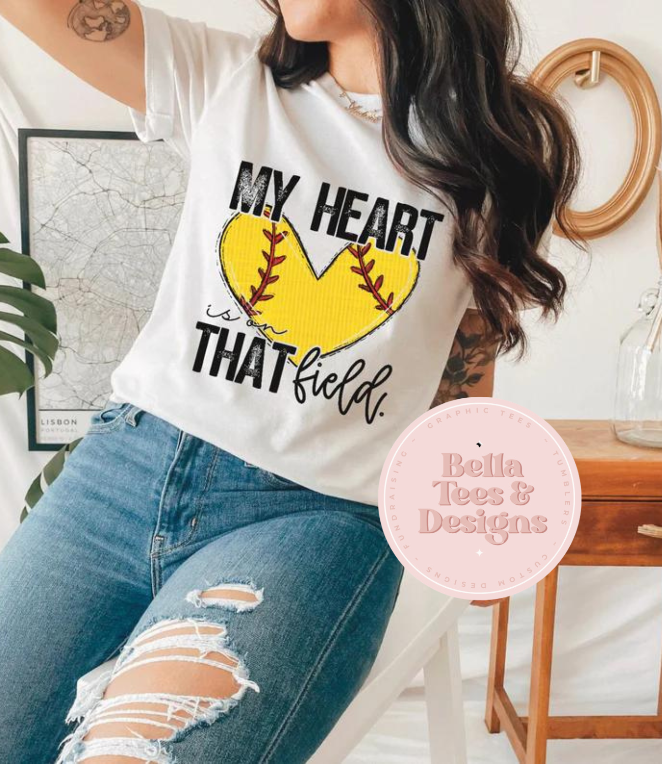 My Heart Softball Tee