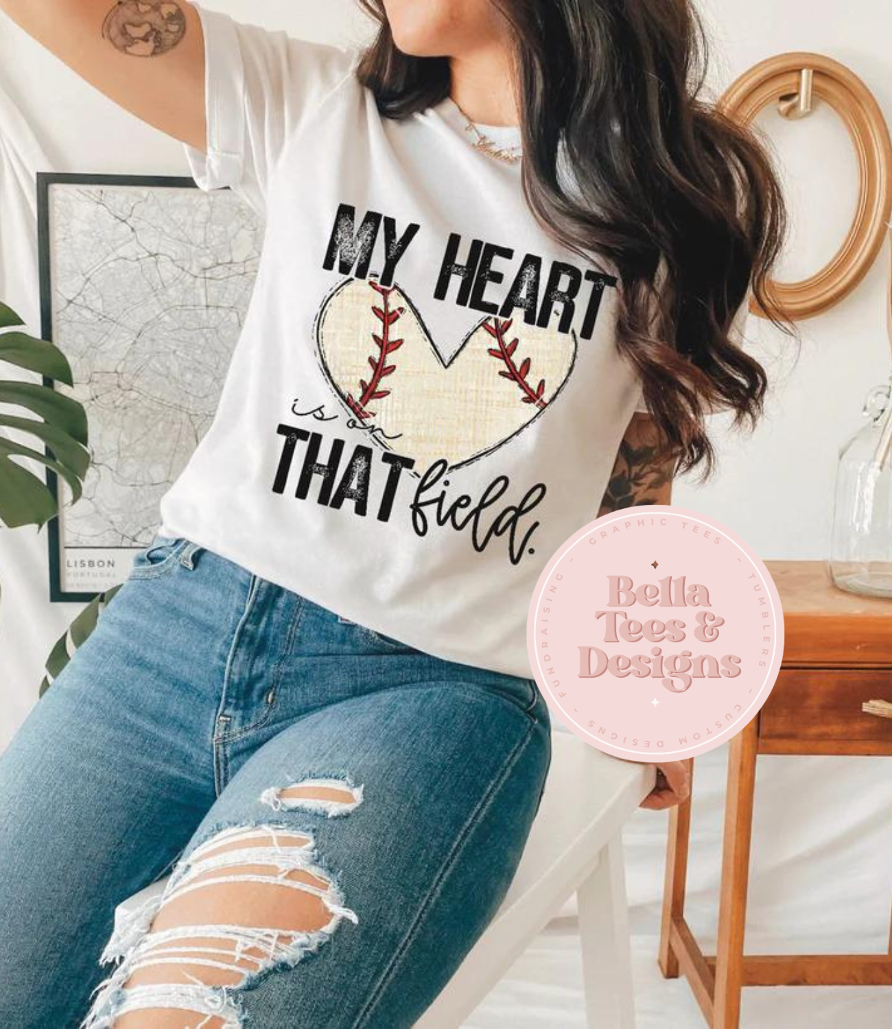 My Heart Baseball Tee
