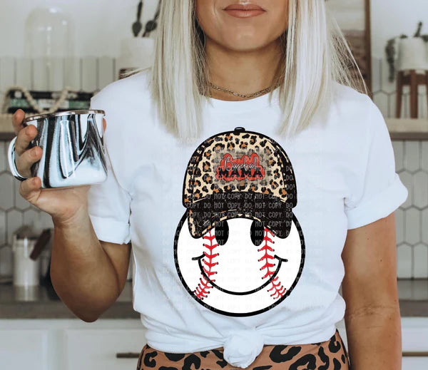 Baseball Mama Smiley Tee