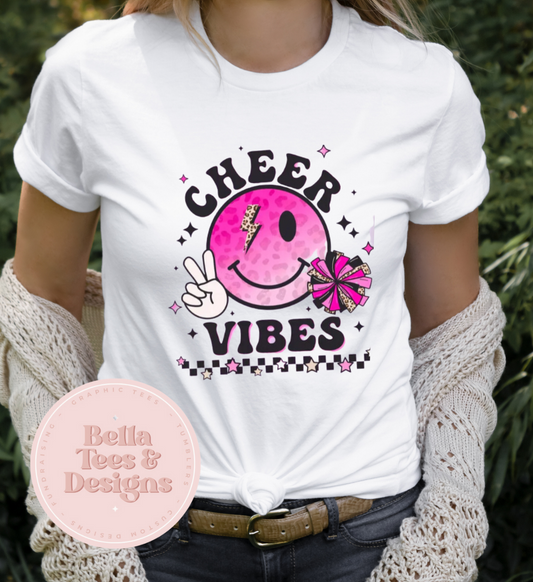 Cheer Vibes Smiley Face Tee