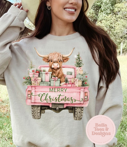 Highland Pink Truck Sweatshirt